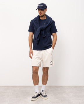 Sporty & Rich Blue t-shirt with logo print TO11976269BL106