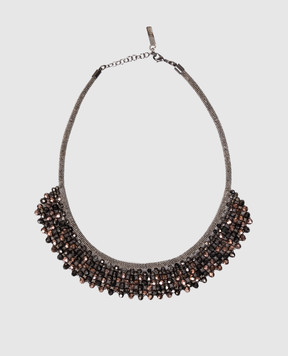 Peserico Necklace with monil chain and Punto Luce beads S35487C0CC706