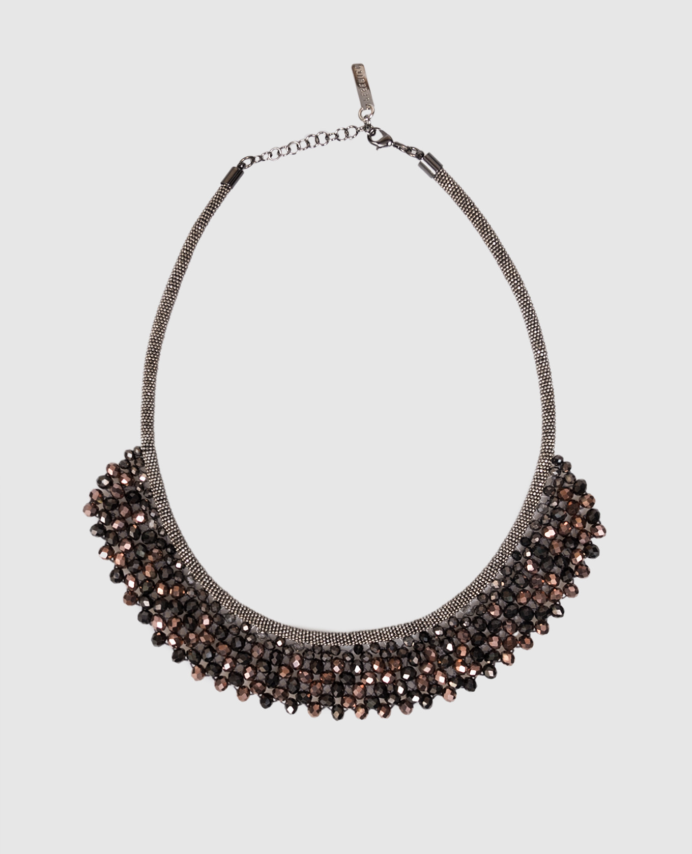 

Necklace with monil chain and Punto Luce beads Peserico, Silver