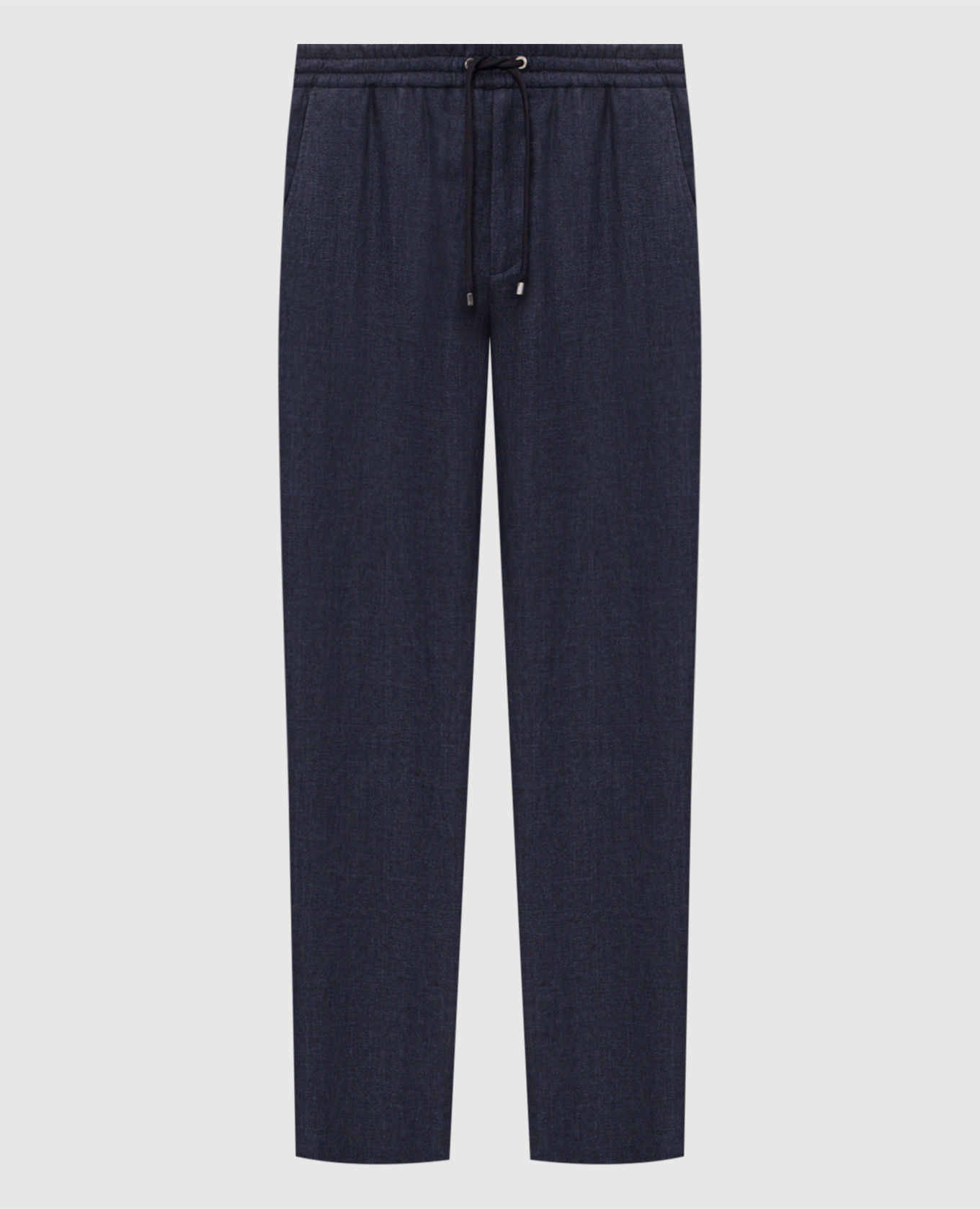 Pantalon en lin bleu