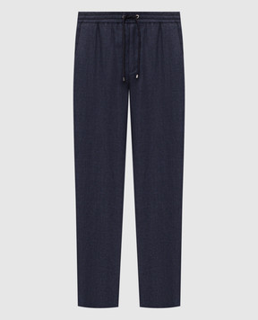Agnona Blue linen pants T710U6YU3046