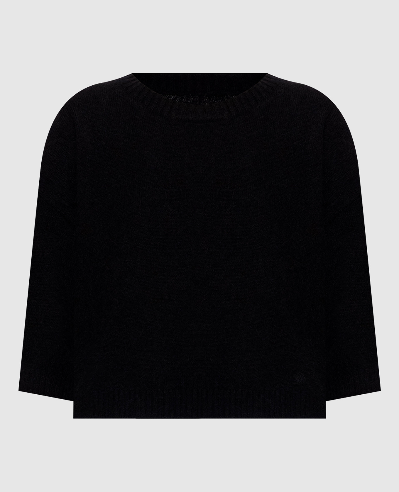 AZALI black wool short-sleeved sweater