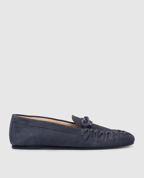 Stuart Weitzman Britt blue suede loafers SM414