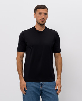 Stefan Brandt Black T-shirt with silk ELISECO