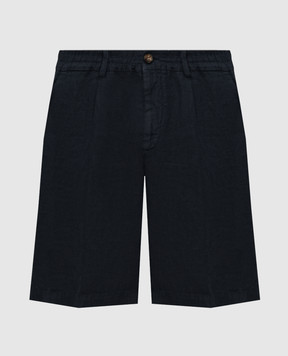 Brunello Cucinelli Navy linen shorts M243DU0065