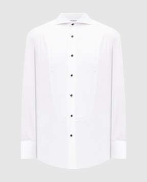 Brunello Cucinelli Sea Island White Tuxedo Shirt MR620S1887