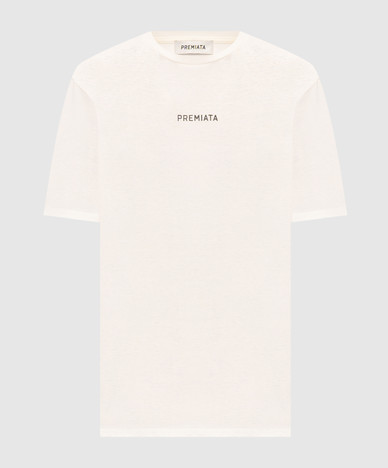 Ivory T-shirt with contrast logo