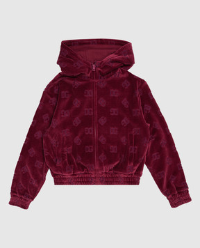 Dolce&Gabbana Children's burgundy velvet sports jacket L5JWDLFJ7DL812+