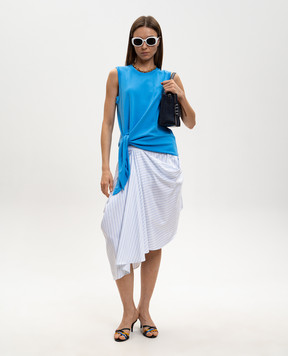 JW Anderson Blue T-shirt with monogram embroidery JO0284PG1810
