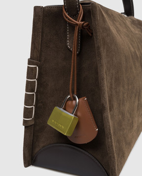 JW Anderson Brown padlock bag key chain with logo AC0451FA0508w