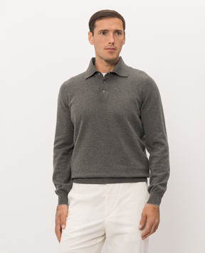 Brunello Cucinelli Green cashmere polo shirt M2200295