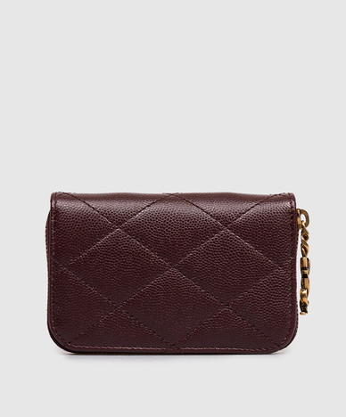 Cassandre burgundy quilted leather purse