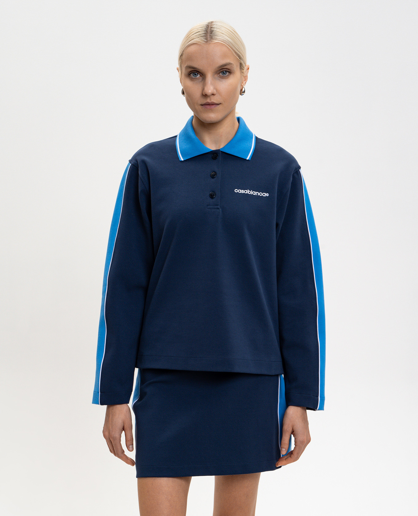 

Blue Punto polo sweatshirt with logo Casablanca