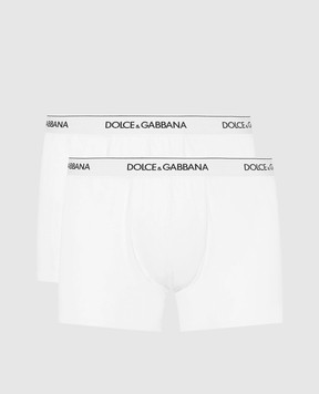 Dolce&Gabbana Set of white briefs with logo pattern M9C07JONN95