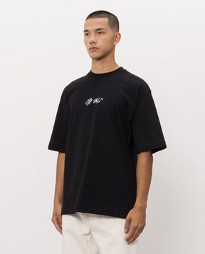 Off-White Black T-shirt with embroidered logo 44MAA120F26J011
