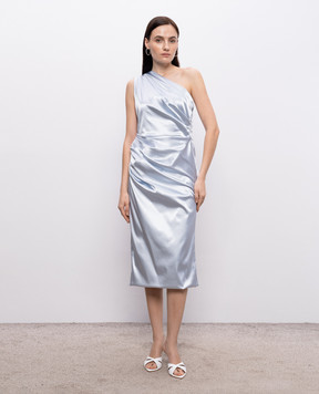 Dolce&Gabbana Blue dress with drapery F617RTFURAD