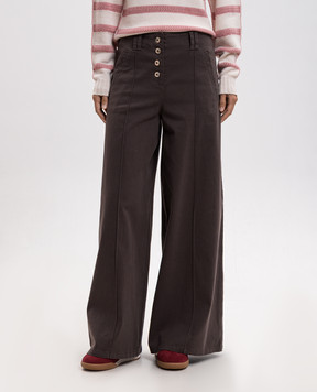 Twinset Brown pants with a patch 262LI2EMM
