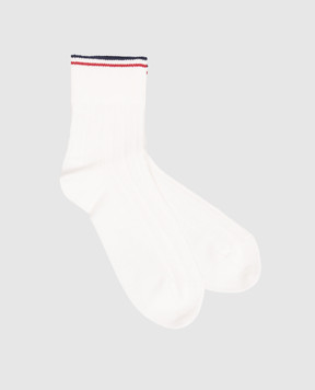 Brunello Cucinelli White socks with contrasting stripes MCSCO9049