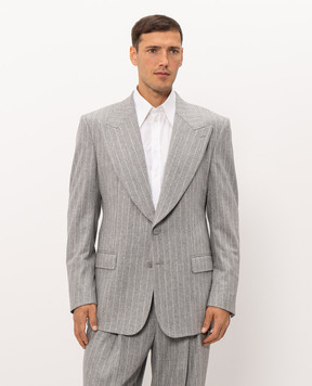 Dolce&Gabbana Gray striped wool jacket G2VO2TFR23F