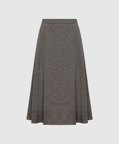 Gray PALAZZI skirt with wool