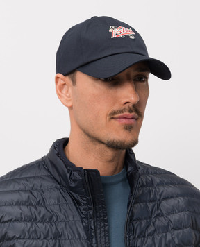 Woolrich Blue cap with logo patch CFWOAC2035MRUT3745