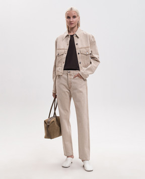 Khaite Beige Callum jeans with logo patch 1166926068