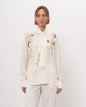 Twinset Ivory blouse with embroidery 262AP2241
