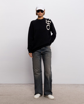 Off-White Black sweater with wool 2FE00534T