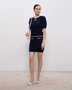 Twinset Blue patterned mini skirt 261TP3030