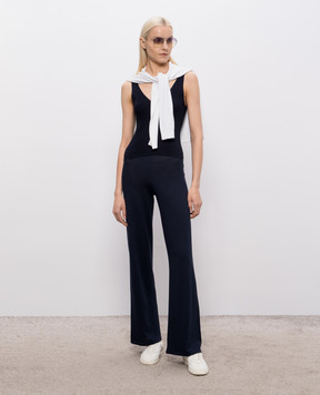 Peserico Navy blue pants with chain S94068F14K09173