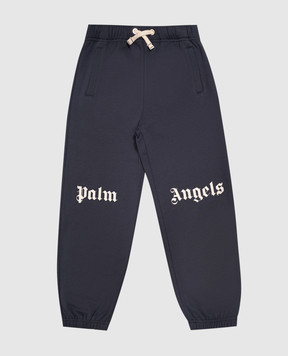 Palm Angels Kids' blue joggers with logo print F6PAJBFP016