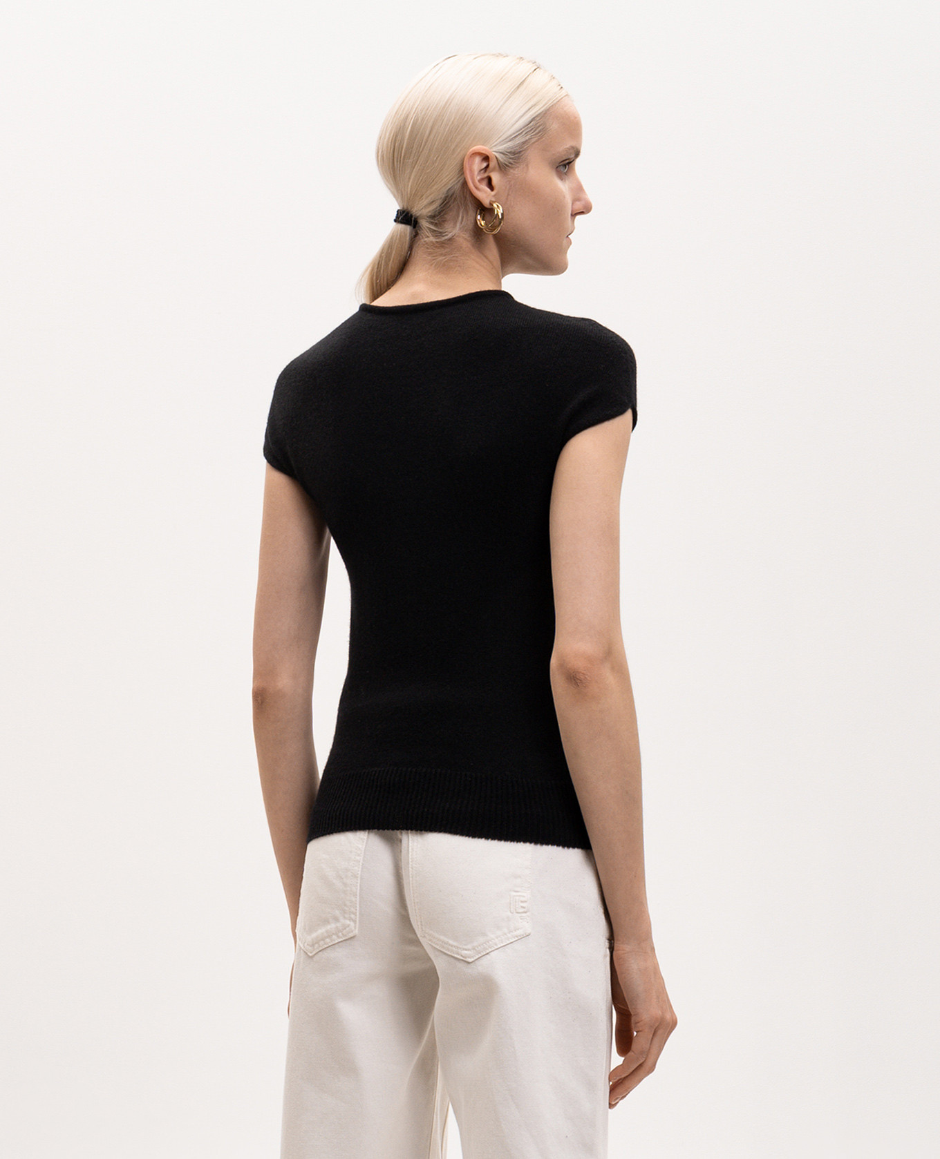 Black wool top Balmain 4