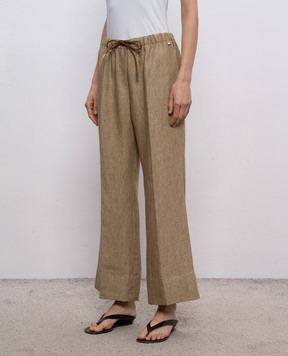 Herno Brown linen pants PT000219D17105Z