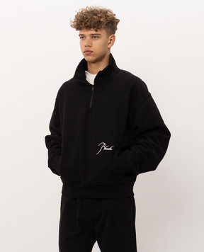Rhude Black sweatshirt with zipper RHPF26ST05012