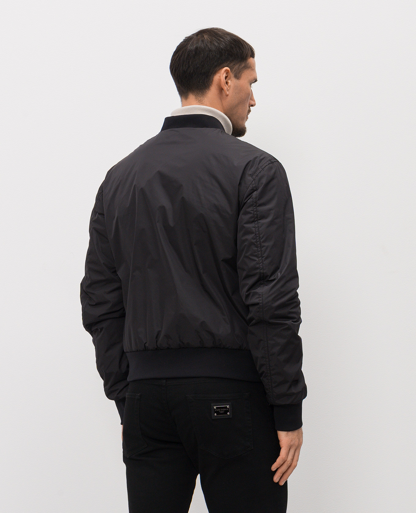 

Black bomber jacket with heraldic logo patch Dolce&Gabbana