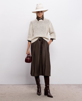 Peserico Beige openwork jumper with alpaca wool A99221F03E9196
