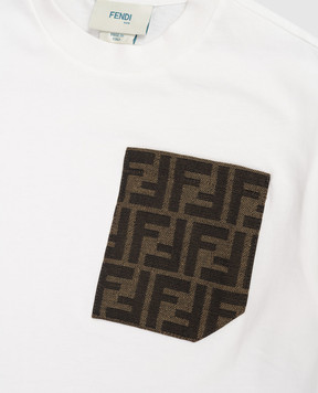 Fendi Children's white T-shirt with pocket JUI1507AJ37