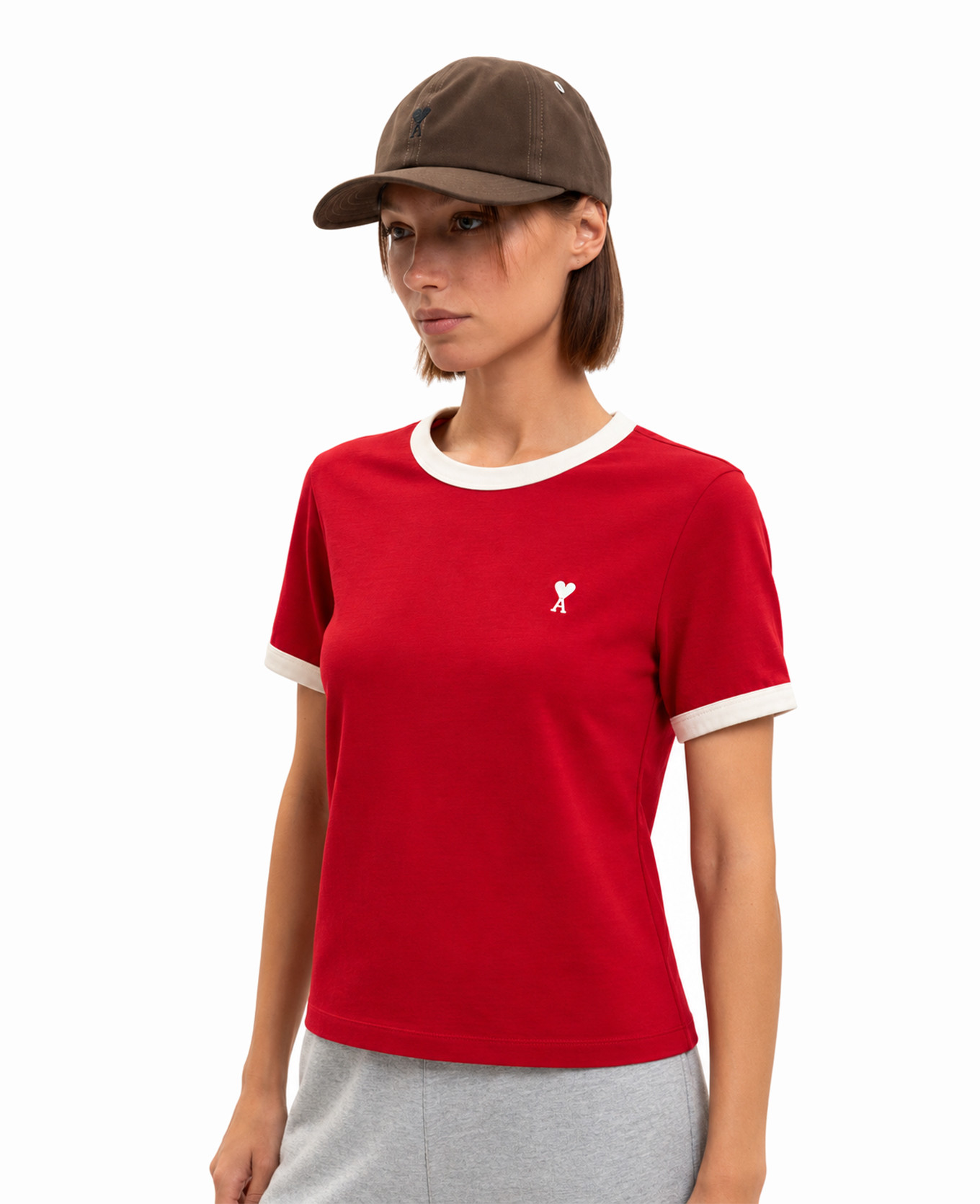 Brown cap with embroidered emblem Ami Paris 2