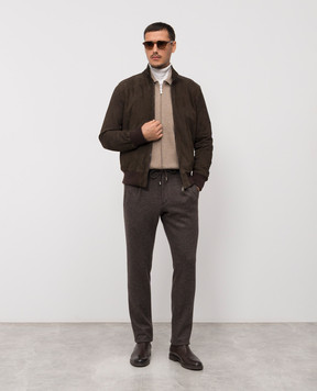 Cashmere&Whiskey Brown suede jacket DF272
