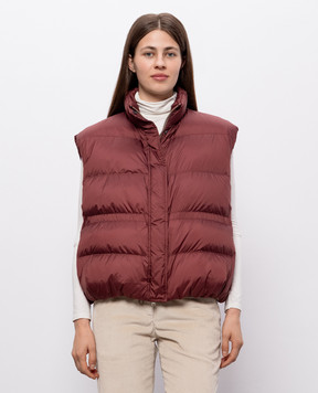 Brunello Cucinelli Burgundy quilted down vest MD5987612P