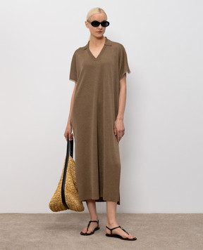 Fabiana Filippi Brown dress with lurex ABD276F604M109