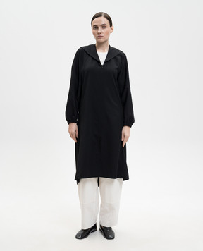 Y`S Yamamoto Black wool cloak YKJ41130