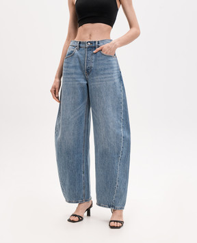 Alexander Wang Blue banana jeans with crystal logo 4DC1264111