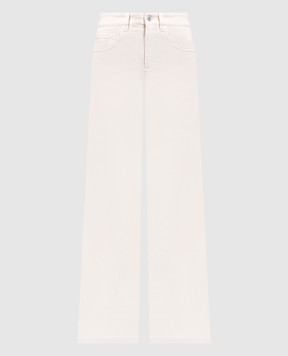 Brunello Cucinelli Ivory jeans with a monil chain MP137P4021