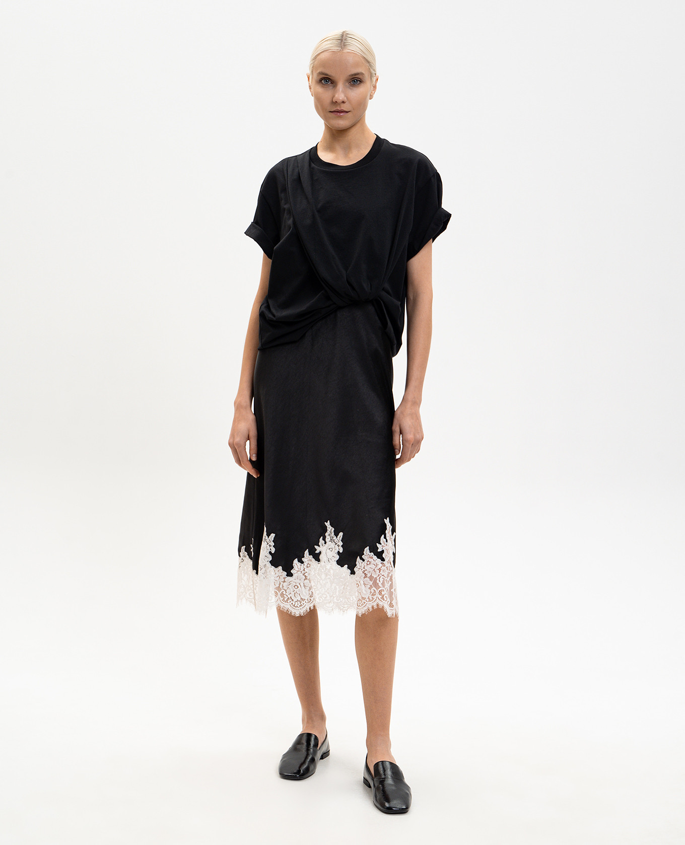 

Black double-layered dress with lace 3.1 Phillip Lim