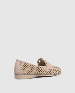 Santoni Beige suede loafers WUVD72037GOMTRFK