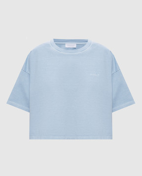 Dondup Blue T-shirt with logo DS077JF0352RMD2