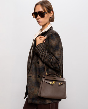 Babe Pay Pls Brown leather satchel bag 06508