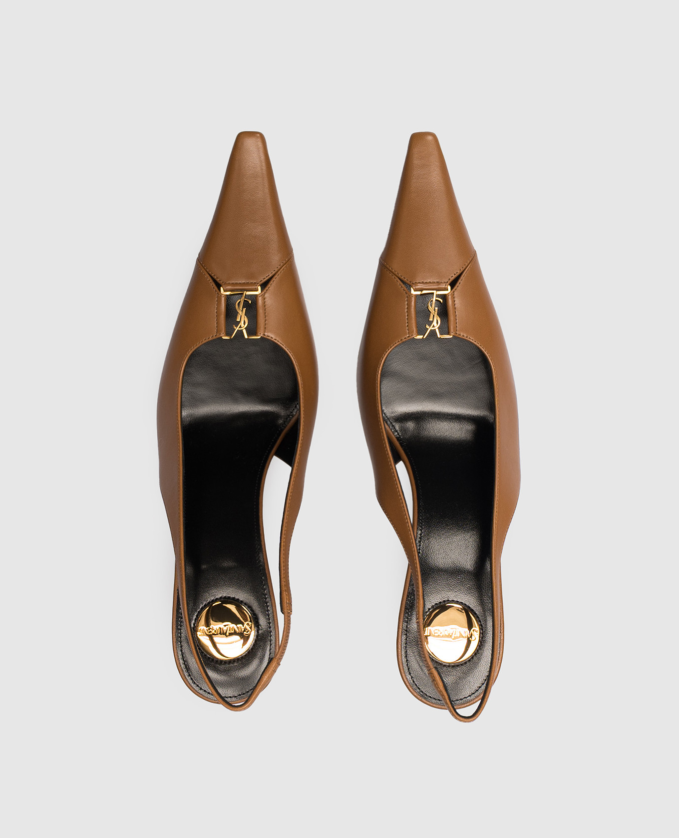 

Brown leather slingbacks BABYLONE BRETEUIL Saint Laurent