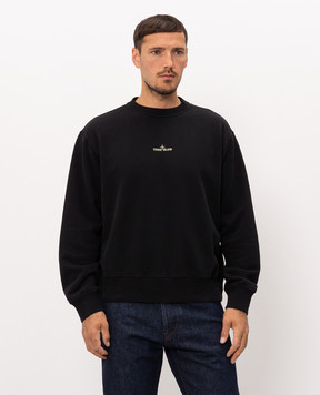 Stone Island Black sweatshirt with logo print L2S156100039S0477